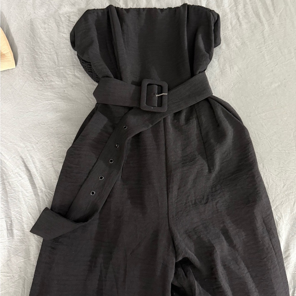 Elegant Black Belted Jumpsuit